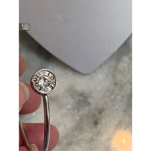 Cuff Bracelet with Heart and Round Crystals #Mothers Day - Picture 7 of 8